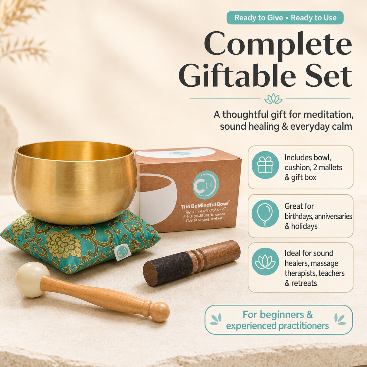 The BeMindful Bowl® | 6-Inch Tibetan Singing Bowl