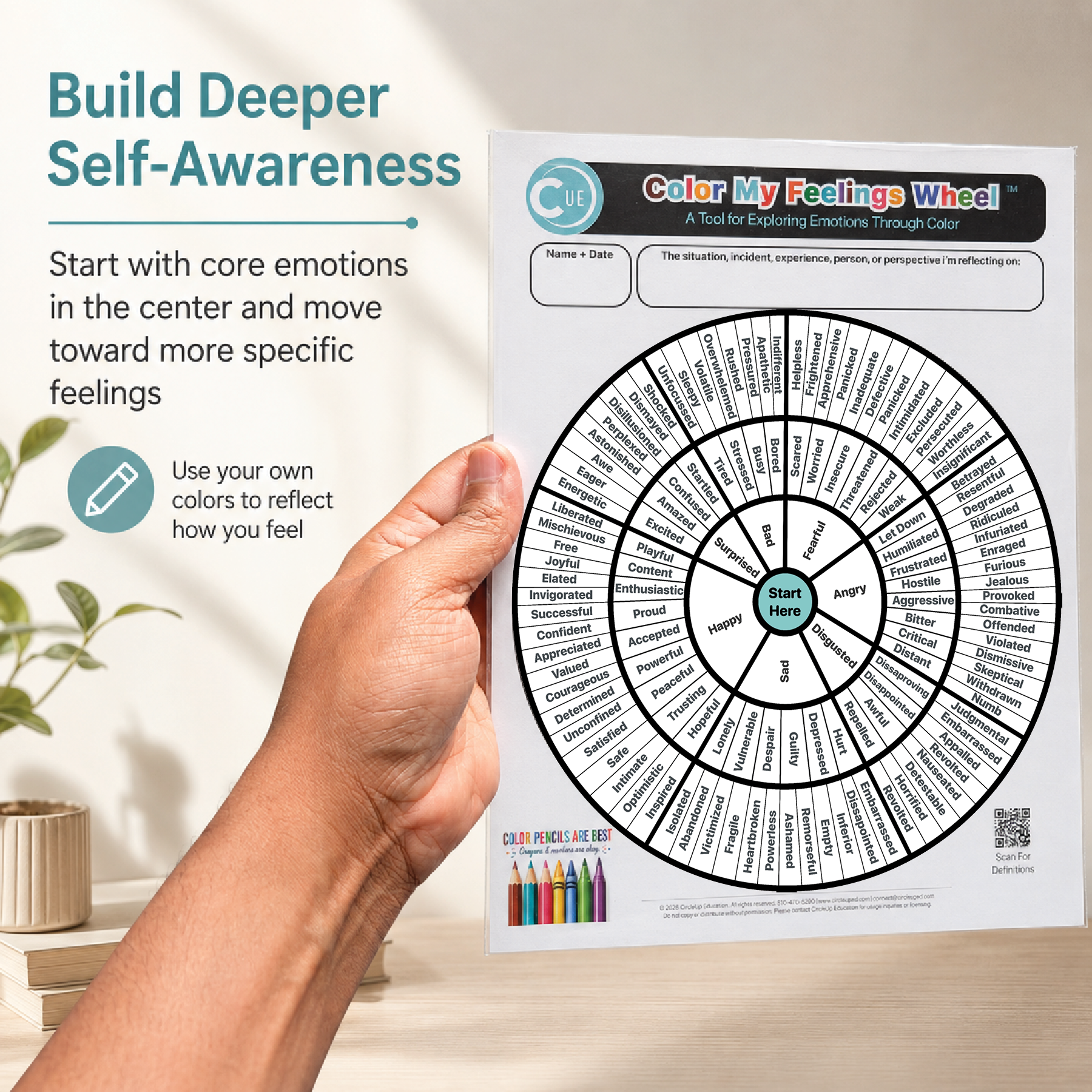 Color My Feelings Wheel™ | Color-In Emotion Reflection Activity