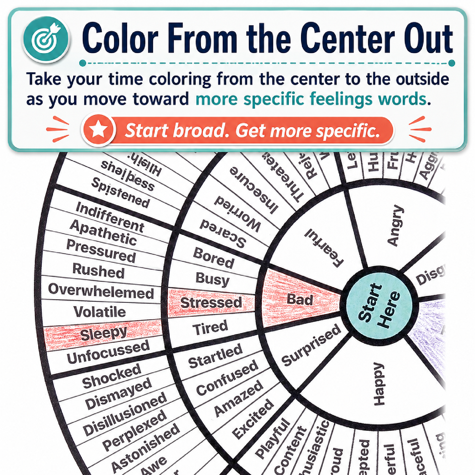 Color My Feelings Wheel™ | Color-In Emotion Reflection Activity