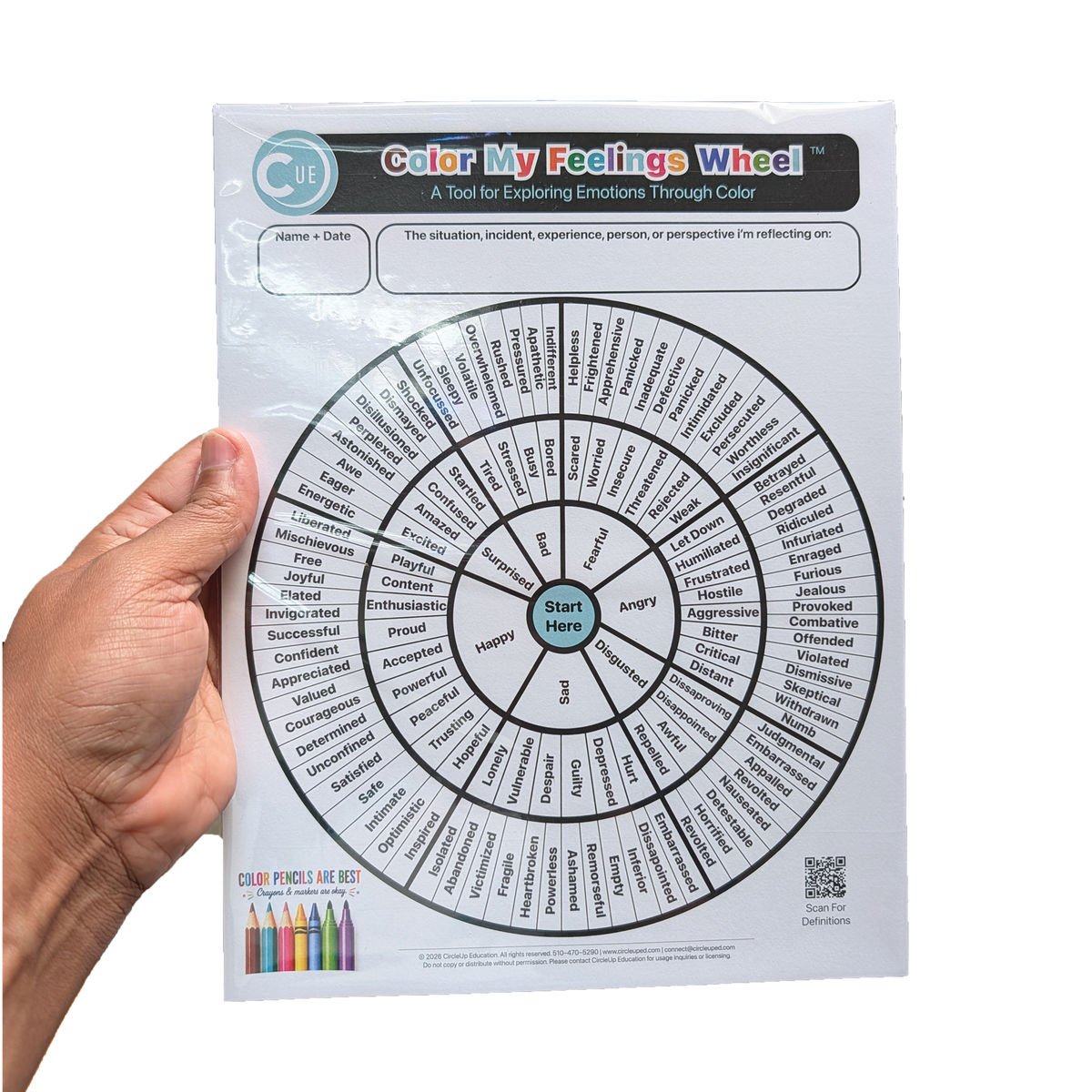 Color My Feelings Wheel™ | Color-In Emotion Reflection Activity