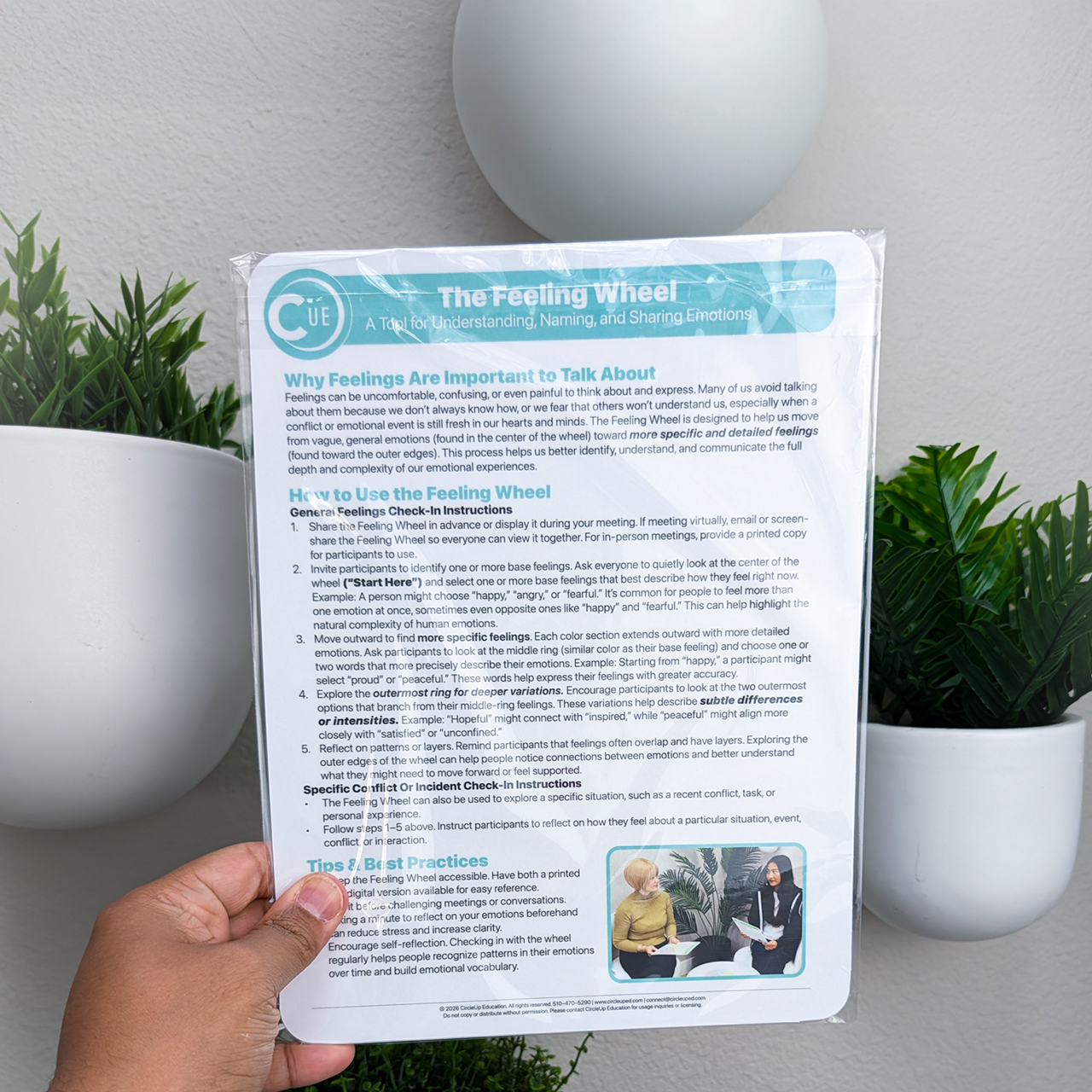 Feeling Wheel 3 Pack, 8.5 x 11 Soft-Touch Matte Laminated Cardstock