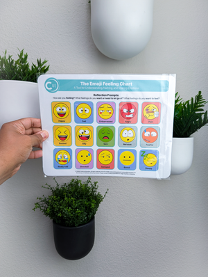 Emoji Emotions Chart 2026 Edition – 8.5x11 Soft-Touch Laminated SEL Emotion Chart (3-Pack) | By CircleUp®