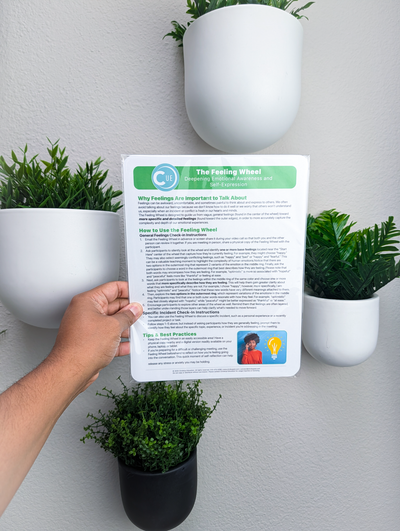 The Feeling Wheel 2025 Edition – 8.5x11 Soft-Touch Laminated SEL Emotion Chart for Therapy, Counseling & Restorative Practices