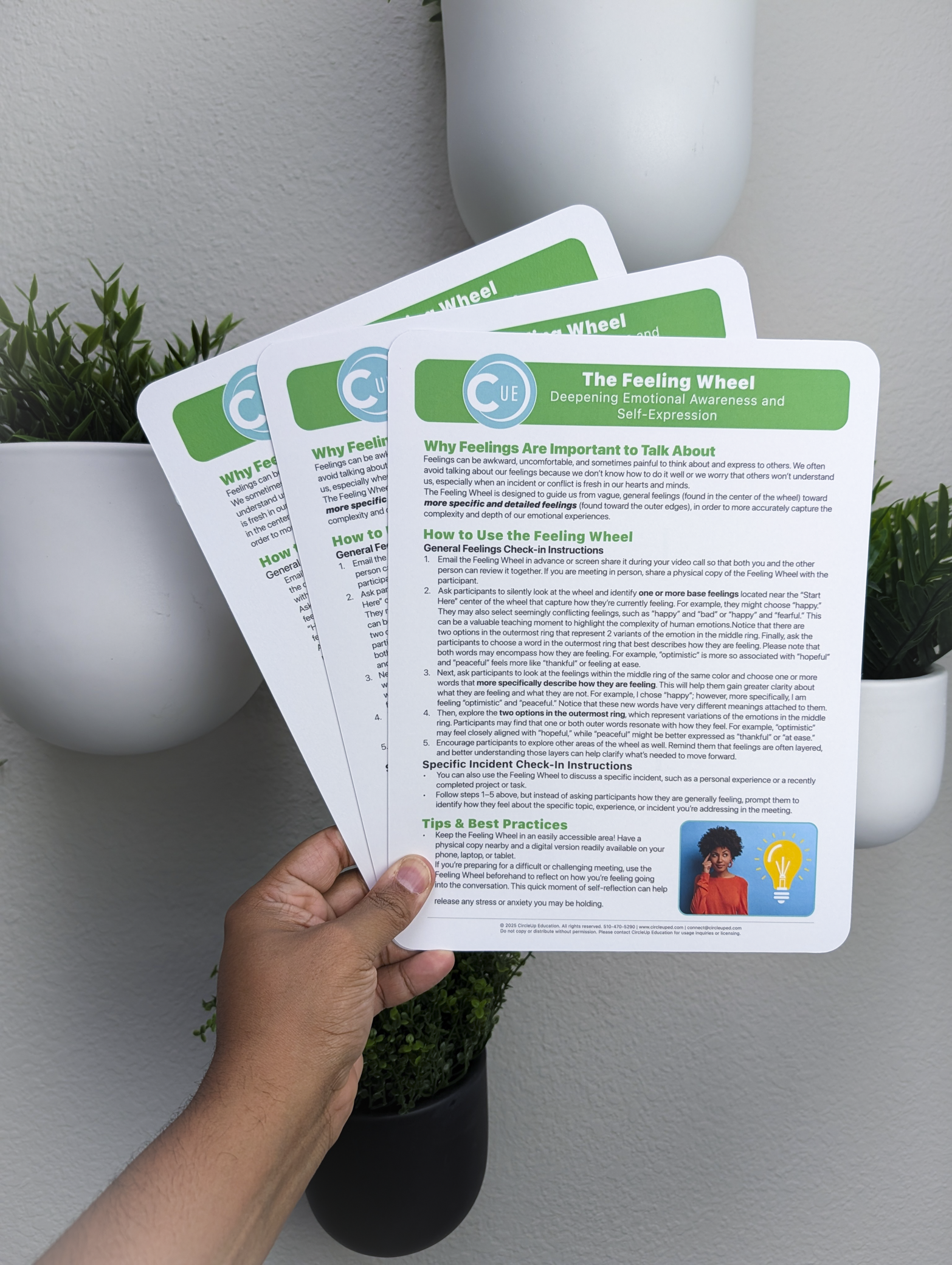 The Feeling Wheel 2025 Edition – 8.5x11 Soft-Touch Laminated SEL Emotion Chart for Therapy, Counseling & Restorative Practices