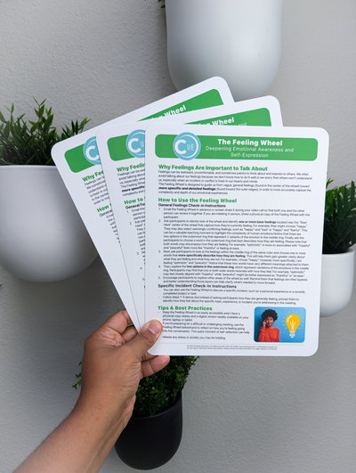 The Feeling Wheel 2025 Edition – 8.5x11 Soft-Touch Laminated SEL Emotion Chart for Therapy, Counseling & Restorative Practices