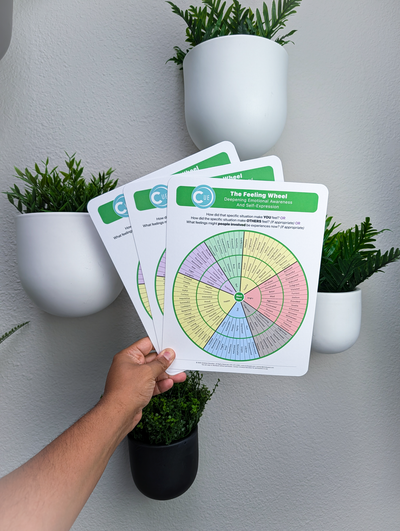 The Feeling Wheel 2025 Edition – 8.5x11 Soft-Touch Laminated SEL Emotion Chart for Therapy, Counseling & Restorative Practices