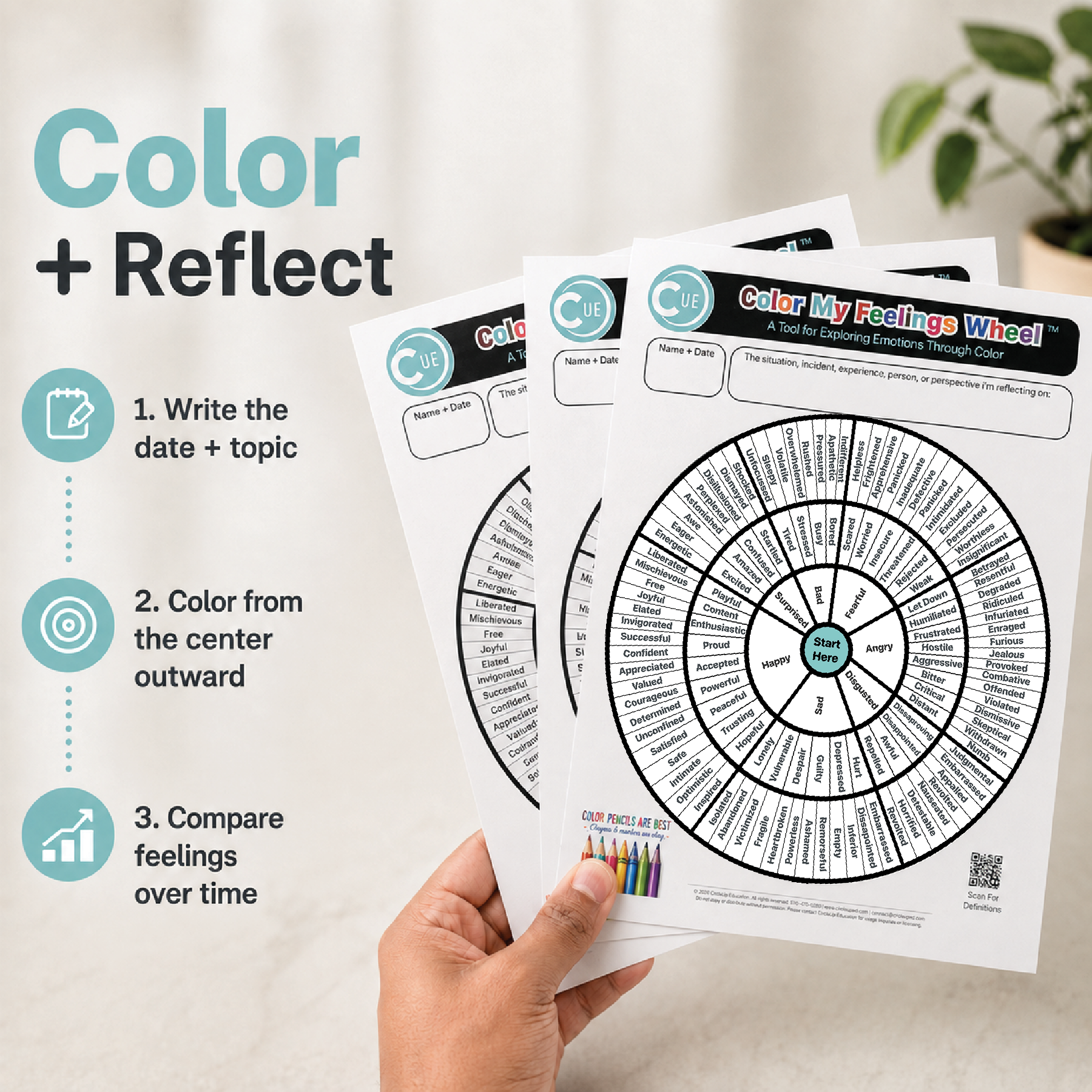 Color My Feelings Wheel™ | Color-In Emotion Reflection Activity