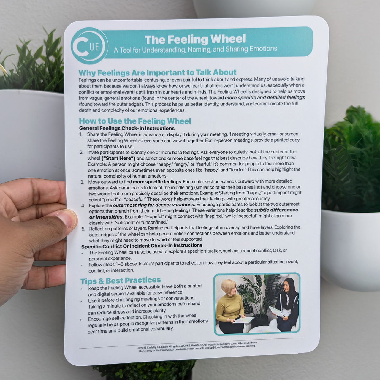 Feeling Wheel 3 Pack, 8.5 x 11 Soft-Touch Matte Laminated Cardstock