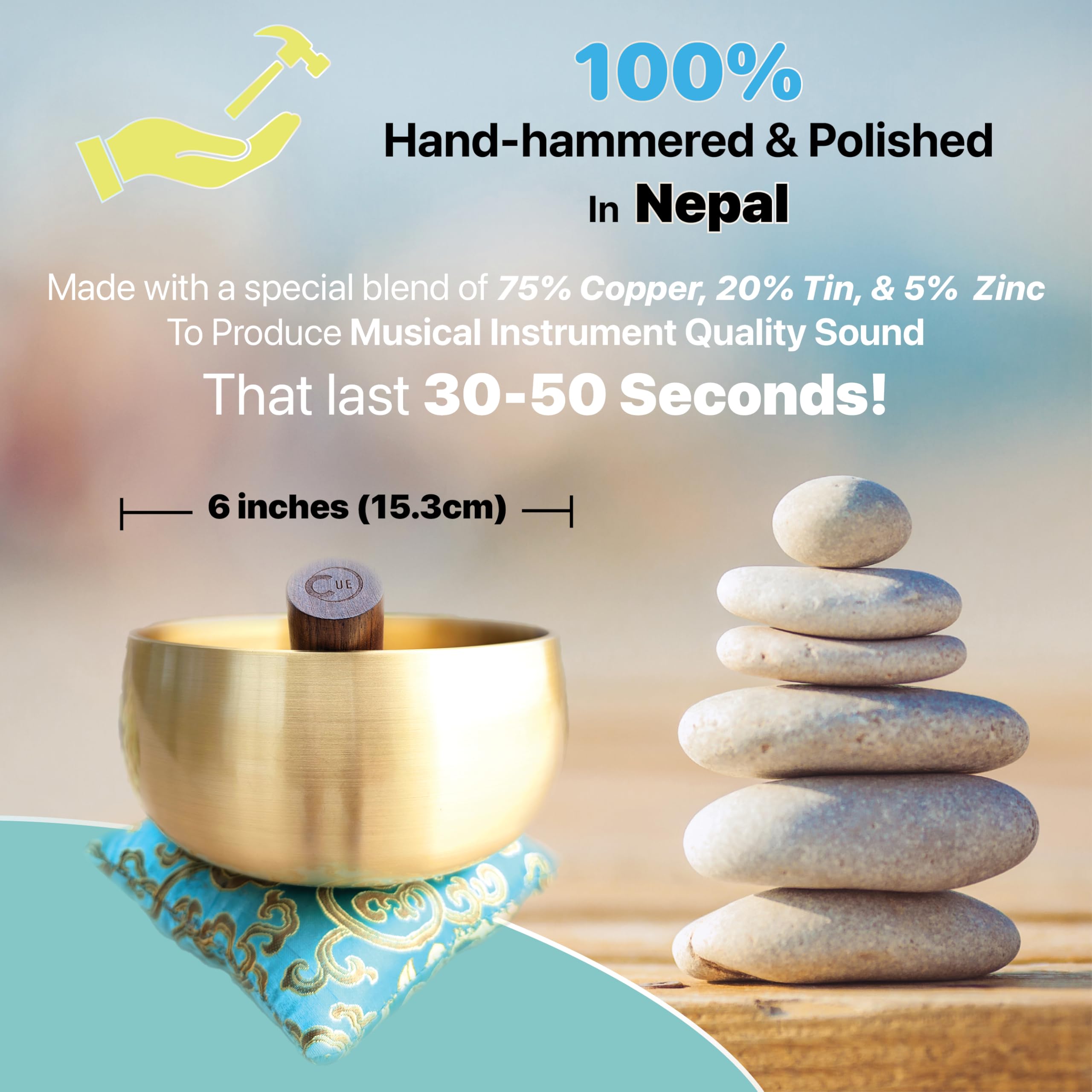 The BeMindful Bowl™ | 6-Inch Tibetan Singing Bowl